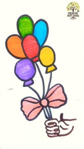 Balloon Drawing 🎈 So Cute & Easy | Satisfying Art #shorts