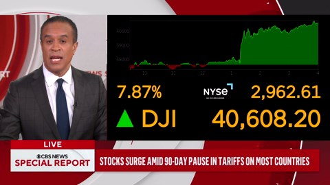 Stock markets spike before close after Trump pauses most tariffs | Special Report
