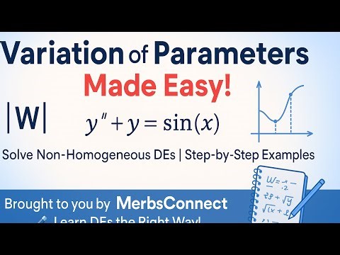 Method of Variation of Parameters Made Easy | Solve Non-homogeneous DEs Step-by-Step
