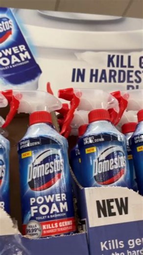 Have you seen this NEW Domestos Power Foam product in our stores? 👀 Turn it upside down to kill germs in hard-to-reach places 🔄 In stores now for £2.50. #DomestosPowerFoam #UpsideDownGermKiller #Cleaning #Value #Clean | Poundland