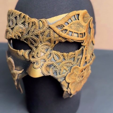 Gold Lace Face Mask 3D Printed, Unique Baroque Accessories, Costume Party Gift for Her, Theatric Ladies Mask, Performance Half Face Mask - Etsy