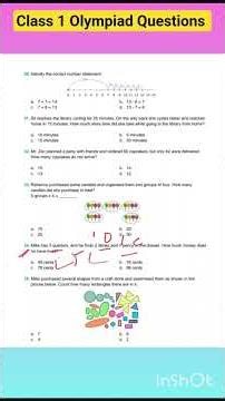 Class 1 Olympiad Maths IMPORTANT Questions ❓#olympiadclass1 #mathsolympiadexam #class1maths #shorts