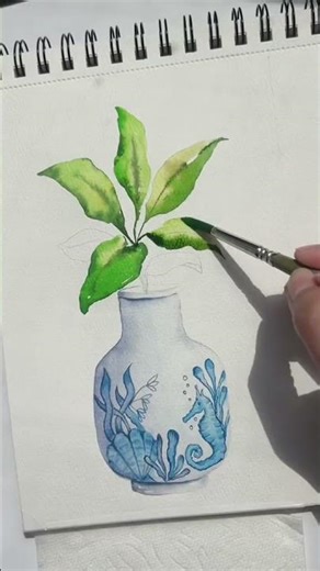 drawing a scenery with watercolor #aquarelle #subscribe #drawingforbeginners #watercolor