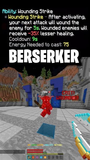 Berserker | Warrior | Hypixel Warlords #shorts #minecraft #pvp #hypixel #warlords #gaming #skywars