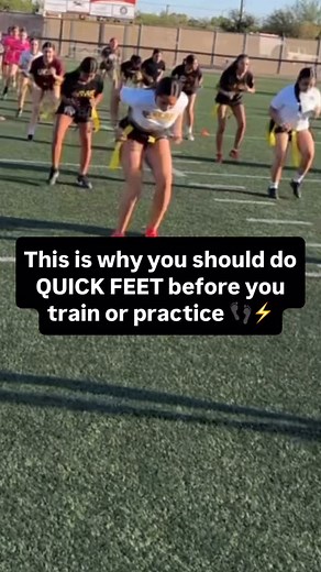🚨 Why You NEED Foot Chatter Before Your Practice/Training 👣🔥⁣ ⁣ That 5–10 seconds of rapid foot fire?⁣ It’s not just hype, it’s a central nervous system weapon.⁣ ⚔️ ⁣ Here’s why it works:⁣ ⚡️ Primes your brain/body connection⁣ ⚡️ Fires up fast twitch fibers⁣ ⚡️ Sharpens timing & coordination⁣ ⚡️ Boosts power WITHOUT burning energy⁣ ⁣ Do this AFTER your warm-up, RIGHT before you sprint or explode.⁣ Get crisp. Get sharp. Be ready. 🧠💥⁣ ⁣ 📈 Small move, big impact.⁣ ⁣ 6.21.25 Girl’s Flag Footba