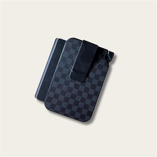 Magsafe iPhone Wallet | Black Checkered Aluminum, RFID Blocking Money Clip - Etsy