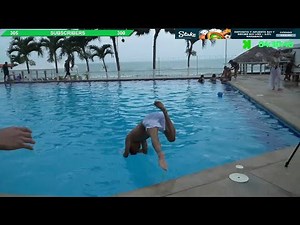 WE TEACH OUR STUDENT HOW TO JUMP INTO THE POOL 💦 IRL BEACH DAY 2! 🌴 | KIKE JAV