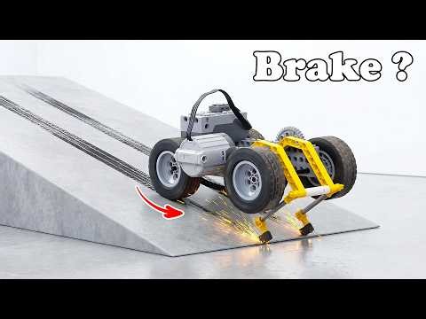 LEGO Car Try to Brake Down Slope | Smart Lego