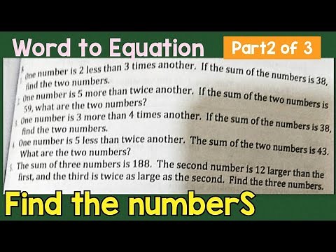 P2 of 3: Numerical Ability Worksheet 28: Number Problems | Word to Equation