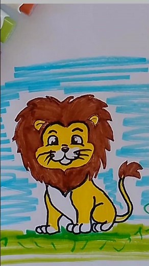 how to draw a cute lion easy step by step for kids funny