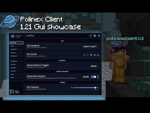 Polinex Fabric GUI showcase | Hypixel Skyblock mining
