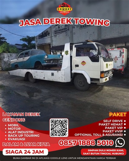 COWBOY Towing Service | TOWING SOLO MELAYANI JASA DEREK TOWING (GENDONG) - Mobil - Motor / Moge - Alat Berat - Alat Industri - Evakuasi - Back Up Touring - Door to... | Instagram