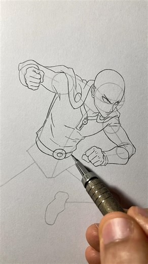 Drawing Saitama - One punch man #shorts