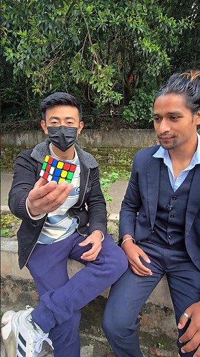 BEST RUBIK'S CUBE MAGIC WITH UNBELIEVABLE REACTION 😱#magic #abishivkarma #nepalimagician