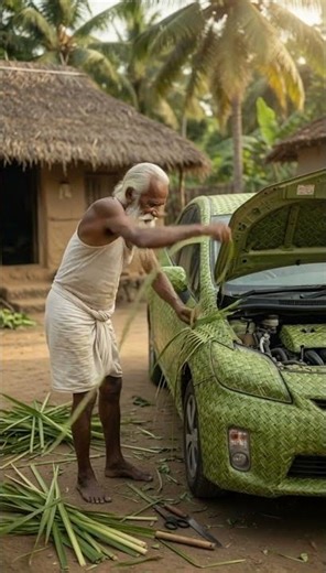 Toyota Prius 2012 woven sculpture made of two beautiful coconut leaves