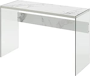 Convenience Concepts SoHo Console Table/Desk, Faux White Marble