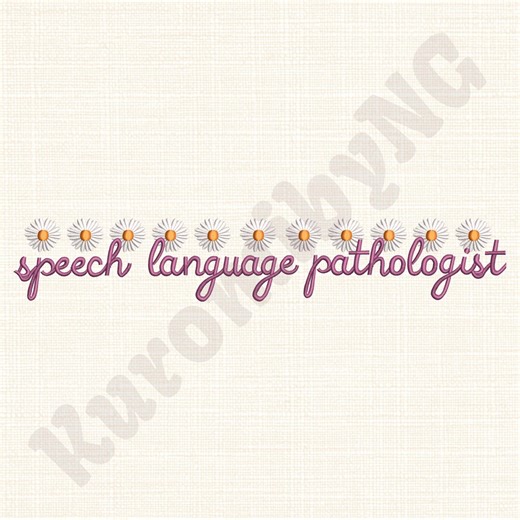 Speech Language Pathologist Embroidery Design (digital Download) - Etsy