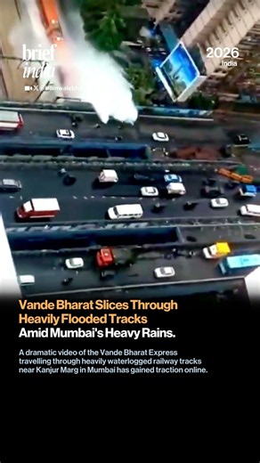 Vande Bharat Express Powers Through Waterlogged Mumbai Tracks Amid Heavy Rains.