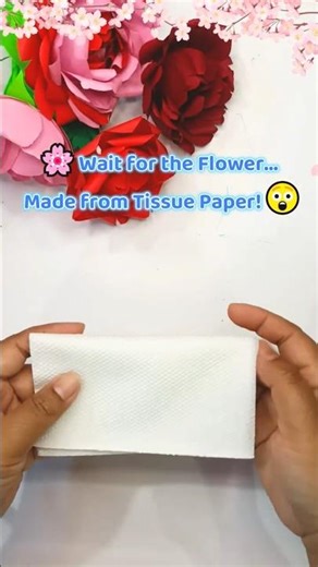 🌸 Don’t throw tissue paper! Make this beautiful flower#DIY #PaperFlower #EasyCraft #Shorts