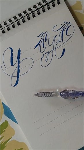 Mesmerizing Glass Pen Calligraphy – Letter Y ✨ | So Satisfying to Watch!