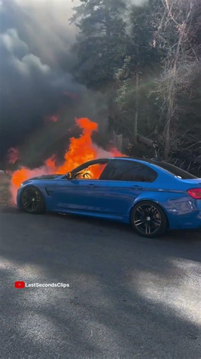 BMW fire video. #shorts #ytshorts #bmw #carfire #bmwfire #enginefire #cars #autonews