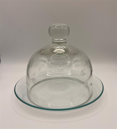 Vintage Princess House Etched Glass Cloche & Plate – Leaf Motif Cheese Dome, Cottagecore Tableware - Etsy