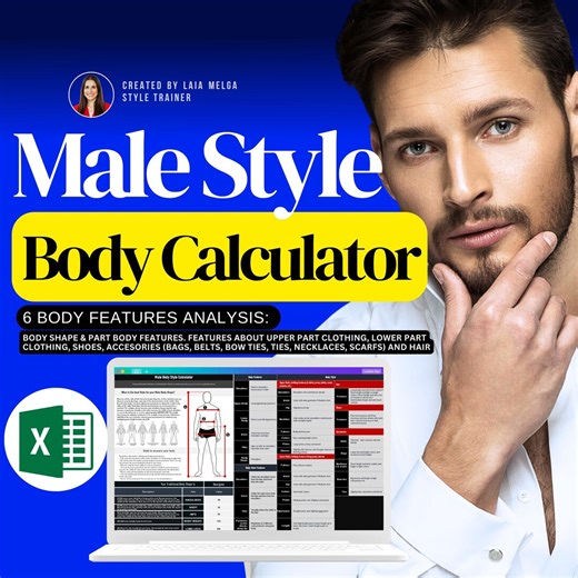 Male Body Shape Calculator Excel Calculator With Style Recommendations (digital Download) - Etsy
