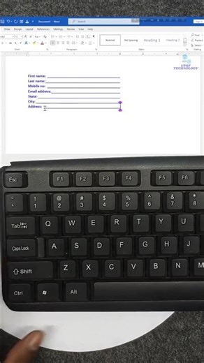 How to Create a Form in MS Word | Simple FormDesign Tutorial#shorts #tutorial #msword #design