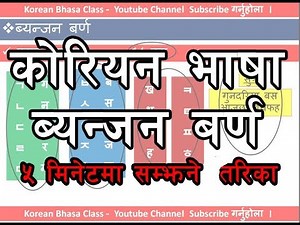 Korean Consonants II Korean Language in Nepali II Basic Grammar