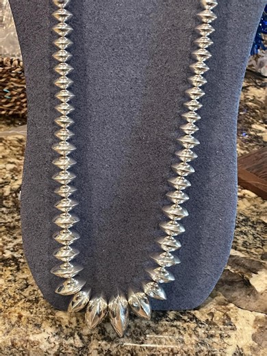 Large Navajo Pearls Necklace Navajo Handmade Sterling Silver Beads. Matching Set Fantastic Gift. Statement Necklace, Large and Classy Beads - Etsy