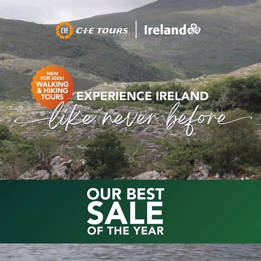 NEW for 2026! 🥾 Discover the beauty of Ireland on foot with CIE Tours. Walking & Hiking Tours of Ireland blend adventure, culture, and 4⭐ stays. Small groups, big adventures. 🌍 | CIE Tours