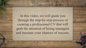 Mastering the Art of Crafting a Professional CV: Your Step-by-Step Guide to Landing Your Dream Job