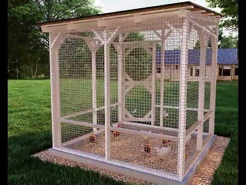DIY Chicken Run Plans with Roof, 8×8 ft #chickenrun #chickencoop #chicken #henhouse #poulailler #ad