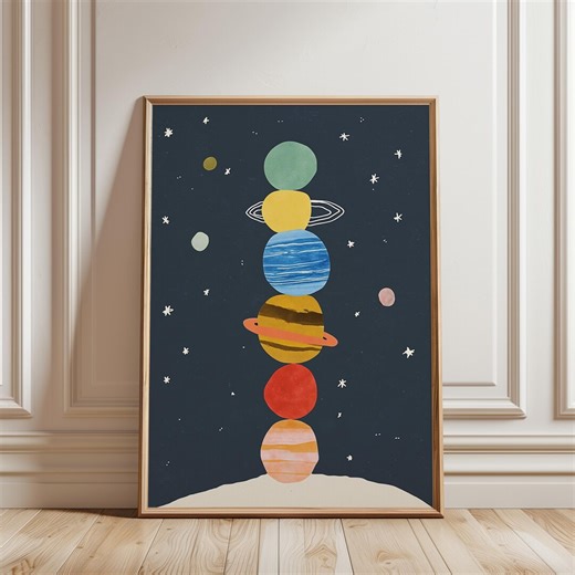 Solar System Wall Art Printable | Space Kids Room Decor | Planets Nursery Digital Download - Etsy