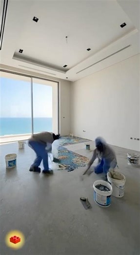 I Poured 500 Gallons of Clear Resin Over a FISH Floor! 🐠 #shorts