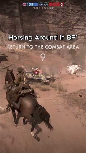 Battlefield Horse destroys tank and tramples enemy #battlefield1 #bf1 #battlefield #gaming