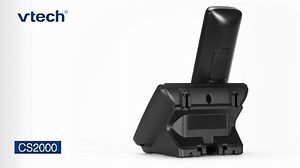 VTech CS2000 schnurloses Telefon, ECO+ Modus, Festnetztelefon, schwarz, Anrufsperre, Freisprechfunktion, große Tasten, Zwei Zeilen Display