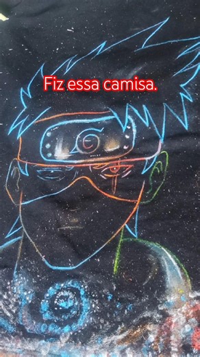 desenhei o Kakashi na minha camisa #drawing #art #viral #animeart