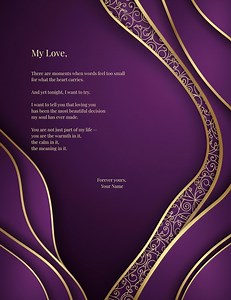 Luxury Purple & Gold Love Letter Template | Printable Canva (instant Download) - Etsy