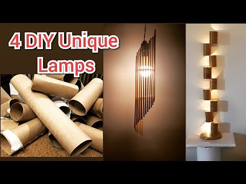 4 Unique DIY Lamps and Pendant Lights |DIY cardboard Lamps and lights