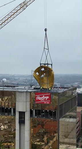 Golden glove. Golden tower. Golden moment for Maryland Heights. ✨ Congrats to Rawlings Experience STL and Westport Plaza for bringing this new landmark to life as Rawlings settles into their Maryland Heights headquarters. See more footage at www.marylandheights.com/rawlings | City of Maryland Heights Government