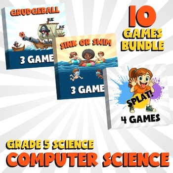 10 No Prep Science Games Bundle C - Computer Science - Grade 5 Review Activity