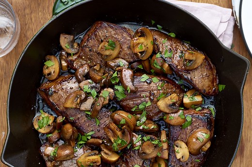 Easy Balsamic Glazed Steak Tips and Mushrooms