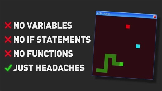 用『脑洞炸裂』的BF语言开发8位像素游戏！🐍🔥 代码像垃圾也能有画面和音效？