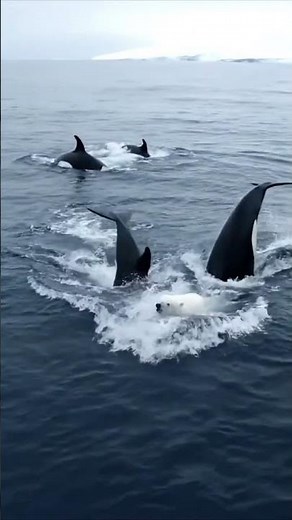 Killer Whales Ambushed a Polar Bear