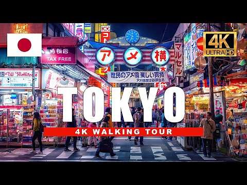 🇯🇵 Tokyo 4K HDR Walking Tour - Ueno Ameyoko Night Market | Japan Nightlife in 60fps