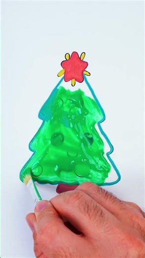 Paint a Christmas Tree! 🎄✨ Fun Glitter Art Activity