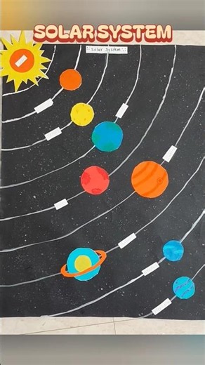 🌍 DIY Solar System Model | Easy School Project Using Chart Paper ✂️🪐 | Science Project #shorts