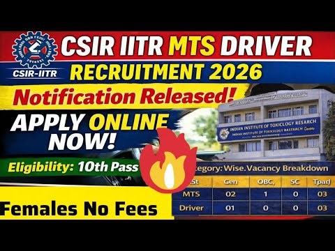 IITR mts recruitment 2026 | csir mts recruitment 2026 form fill up