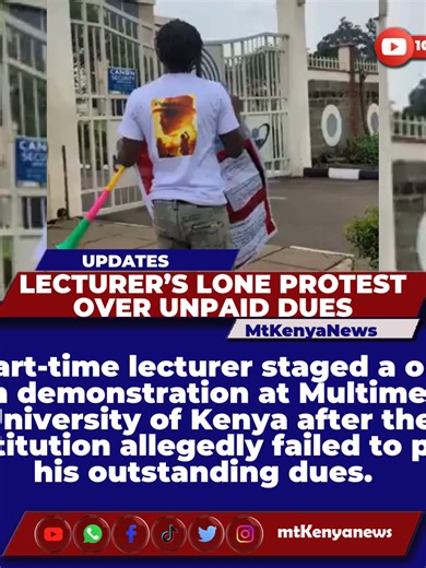 Part-Time Lecturer Protests Over Unpaid Dues at MMU